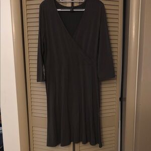 Women's Olive Wrap-Style Dress